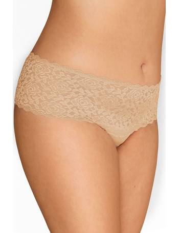 Nude Lace Back High Waisted Knickers