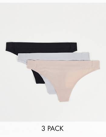 Greentreat seamfree crop top and thong set in pink