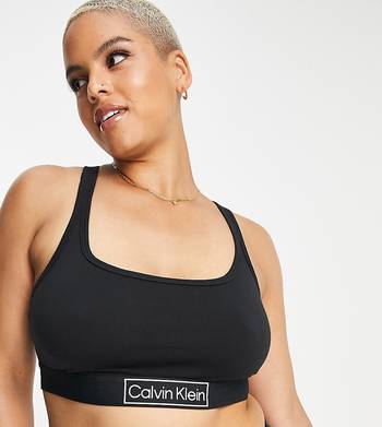 Calvin Klein Plus Size Reimagined Pride unlined bralette in black