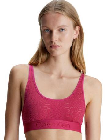 Calvin Klein Plus Size Reimagined heritage unlined crop bralette in hot  pink