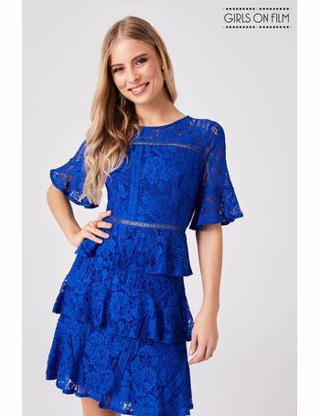 Girls on film hotsell lace tiered dress