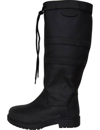 onfire womens knee length leather boots black