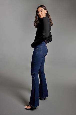 Tall Feather Trim Flare Jeans