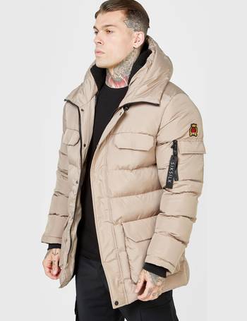 Siksilk parka jacket 2025 with faux fur hood