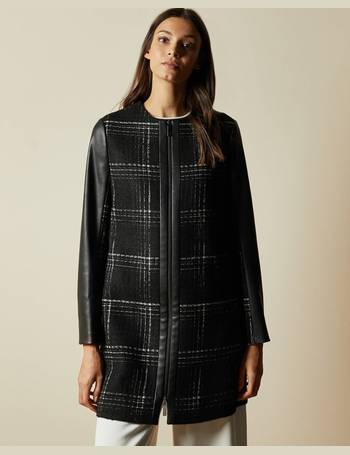 ted baker celinna check coat black