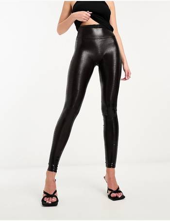 Topshop Hourglass faux leather legging in black