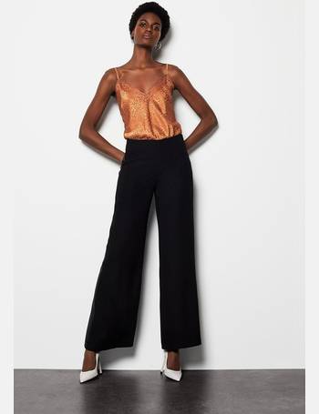 Karen Millen Black Trousers  faux leather, utility, tailored