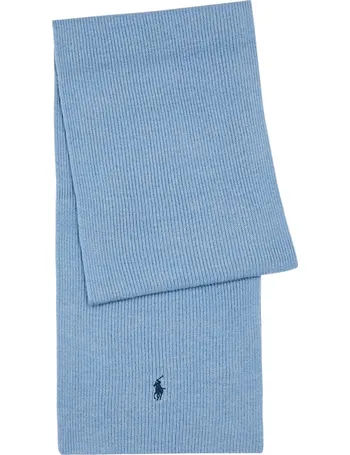 Polo Ralph Lauren ribbed pima cotton scarf in black with logo