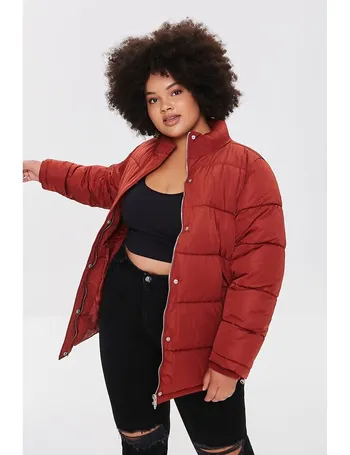 plus size red puffer jacket