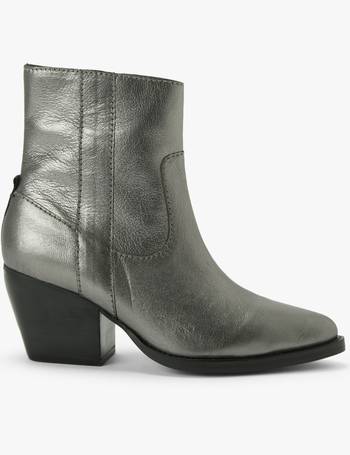 kin thea leather cleated long boots black