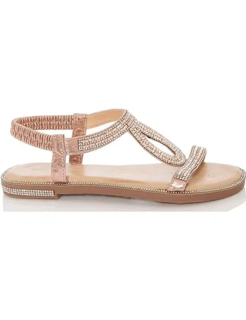 quiz sandals rose gold