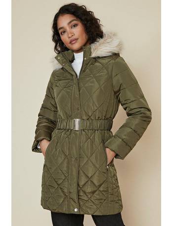 oasis long fur hood puffer coat