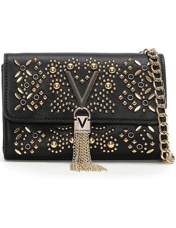 Shop Valentino By Mario Valentino Black Fringe Bags For Ladies up