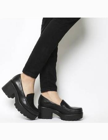 Måltid mønt bekræft venligst vagabond dioon black leather platform block heeled loafer