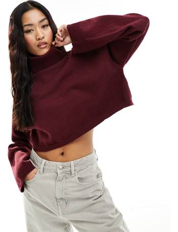 Pimkie cropped turtleneck jumper in black