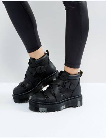 Dr martens coppola black leather triple strap on sale heeled ankle boots