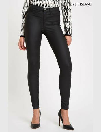 Molly Mid Rise Coated Denim Jegging - Black