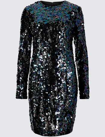 marks and spencer gold sequin dress