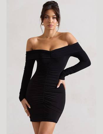Elenora Black Sheer Embellished Bodycon Long-Sleeve Maxi Dress – Club L  London - UK