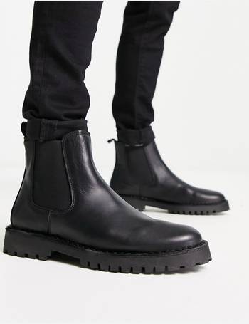 Aanzienlijk Pas op trommel Shop Selected Homme Men's Black Leather Chelsea Boots up to 40% Off |  DealDoodle