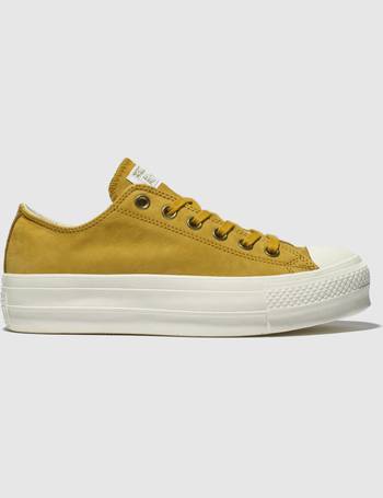 converse yellow all star clean lift platform trainers