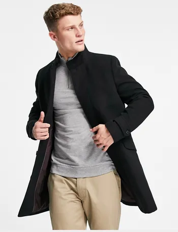 next mens funnel neck coat