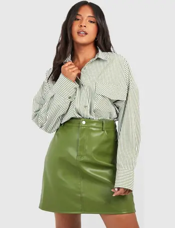 Debenhams green shop leather skirt