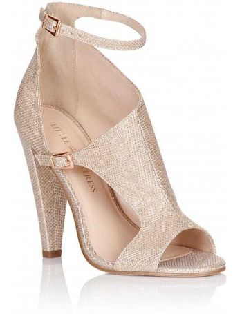 Truffle Collection Nude Crossover Ankle Strap Low Heel Sandals - UK 3