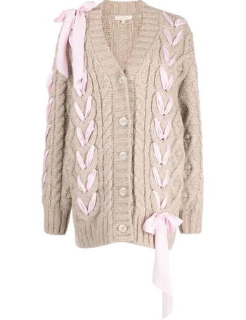 LoveShackFancy Emilie Floral Embellished Cardigan