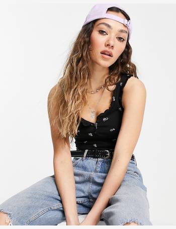 Shop Bershka Women's Floral Camisoles And Tanks up to 40% Off