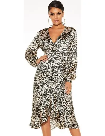 Quiz green leopard print dress best sale