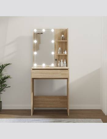 Latitude Run® Vanity Desk with Mirror and Lights,White Makeup