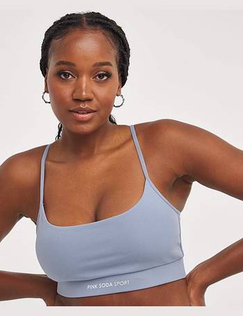 Pink Soda Sport Havana medium support sports bra in gray and lime