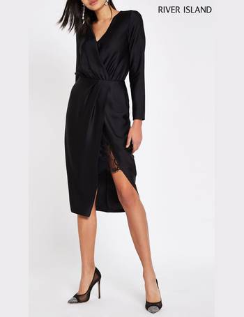 river island wrap front midi dress
