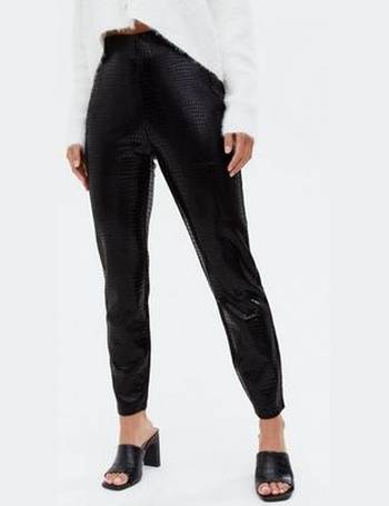 Ex New Look Black High Waist Faux Leather Slim Leggings Size 6 8 10 12 14  16 18  eBay