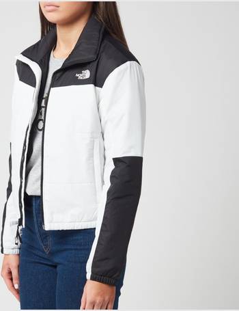 black and white north face puffer jacket