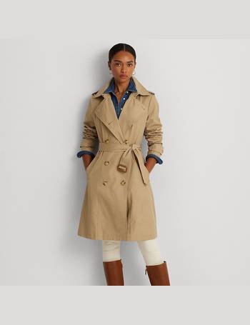 Beige Belted cotton-twill trench coat, Polo Ralph Lauren