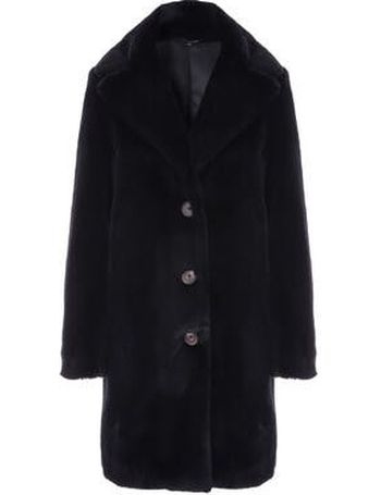 Peacocks black fur discount coat