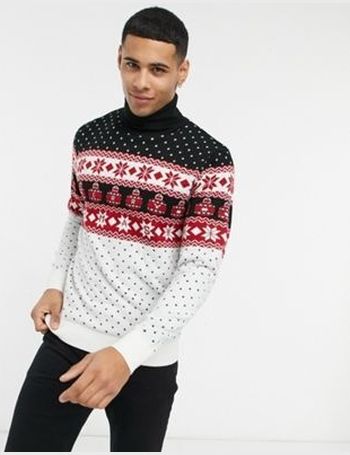 mens christmas roll neck jumper