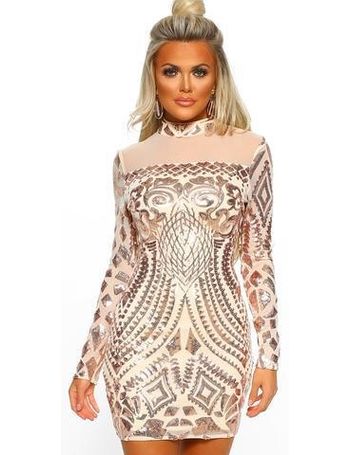 Pink boutique rose gold hotsell sequin dress