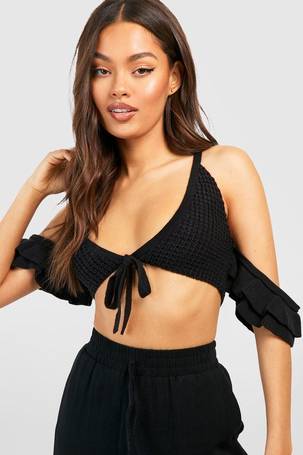 Premium Halterneck Crochet Crop Top