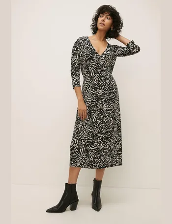 oasis animal wrap midi dress