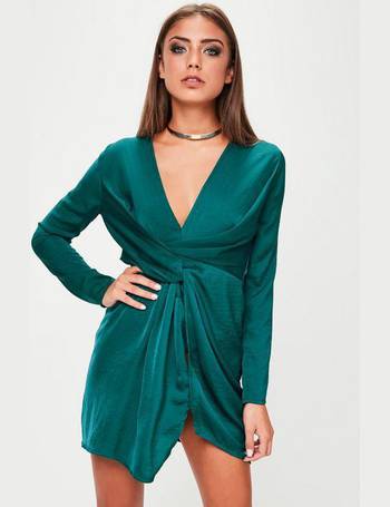 Missguided green hotsell wrap dress