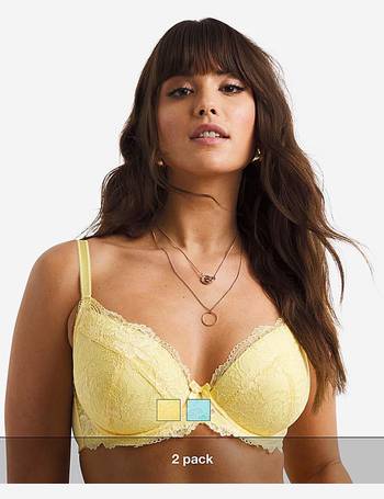 Buy Simply Be Blue Ella Lace Padded Plunge Wired Bras 2 Pack from