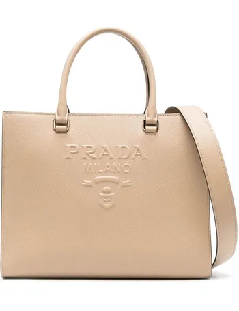 Prada logo-embossed Tote Bag - Farfetch