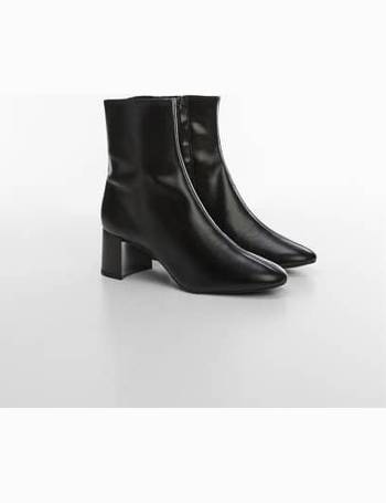Leather ankle boots with ankle zip closure