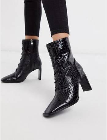 z_code_z exclusive nora vegan chunky chelsea boots in black croc