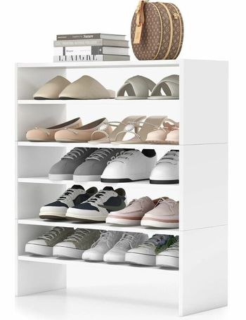 Costway 1 Pc 2-tier Storage Shelf Stackable Shoe Shelf Stand