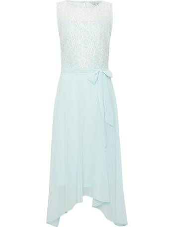 Details about  / New Women/'s Billie /& Blossom Petite Mint Lace Hanky Hem Midi Dress
