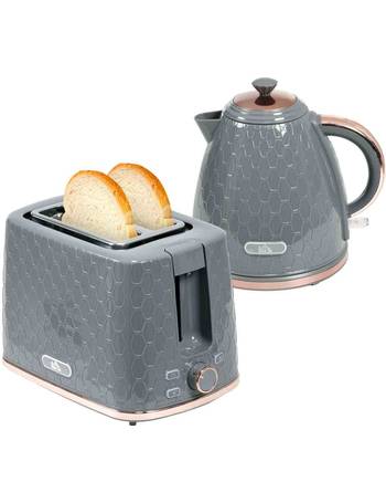 Kettle And Toaster Set 1.7L Fast Boil Kettle & 2 Slice Toaster Set Grey from Robert Dyas